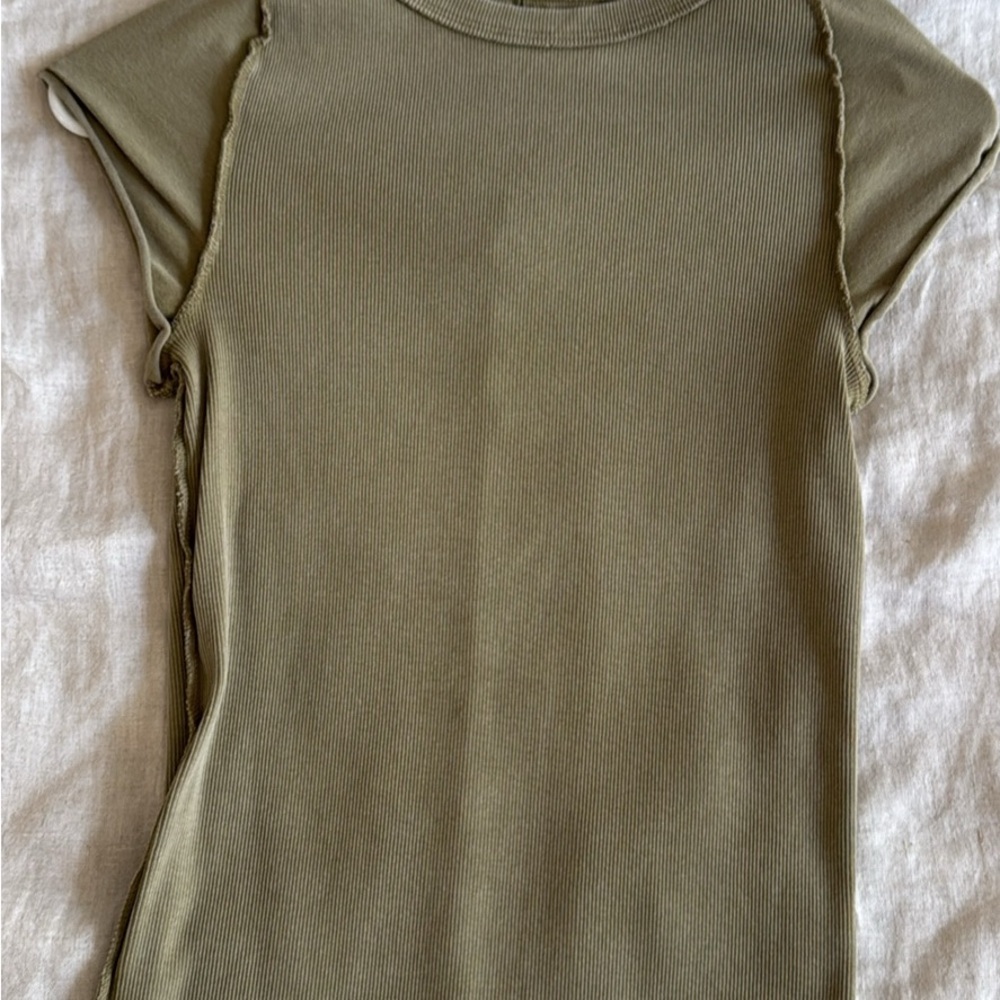 We The Free Sage Green Short Sleeve Top
